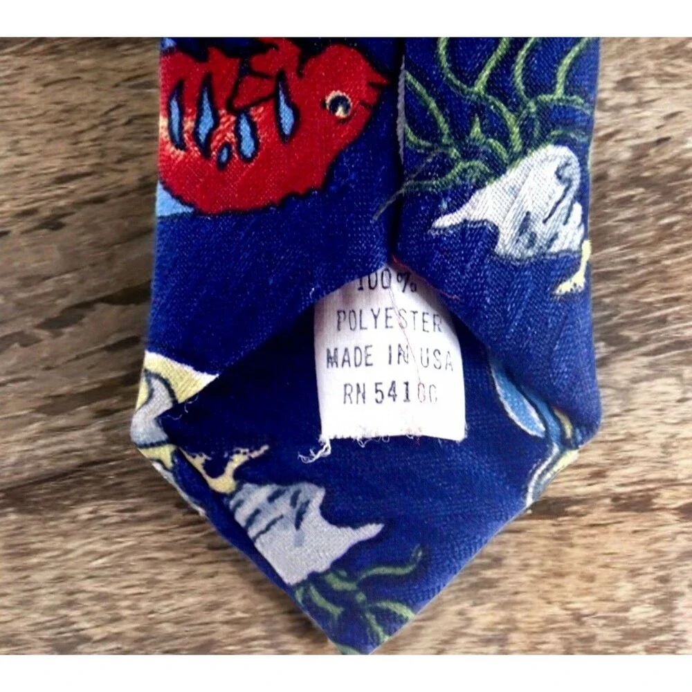 Tropical Ocean Reef Fish Blue Men's Neck Tie 53